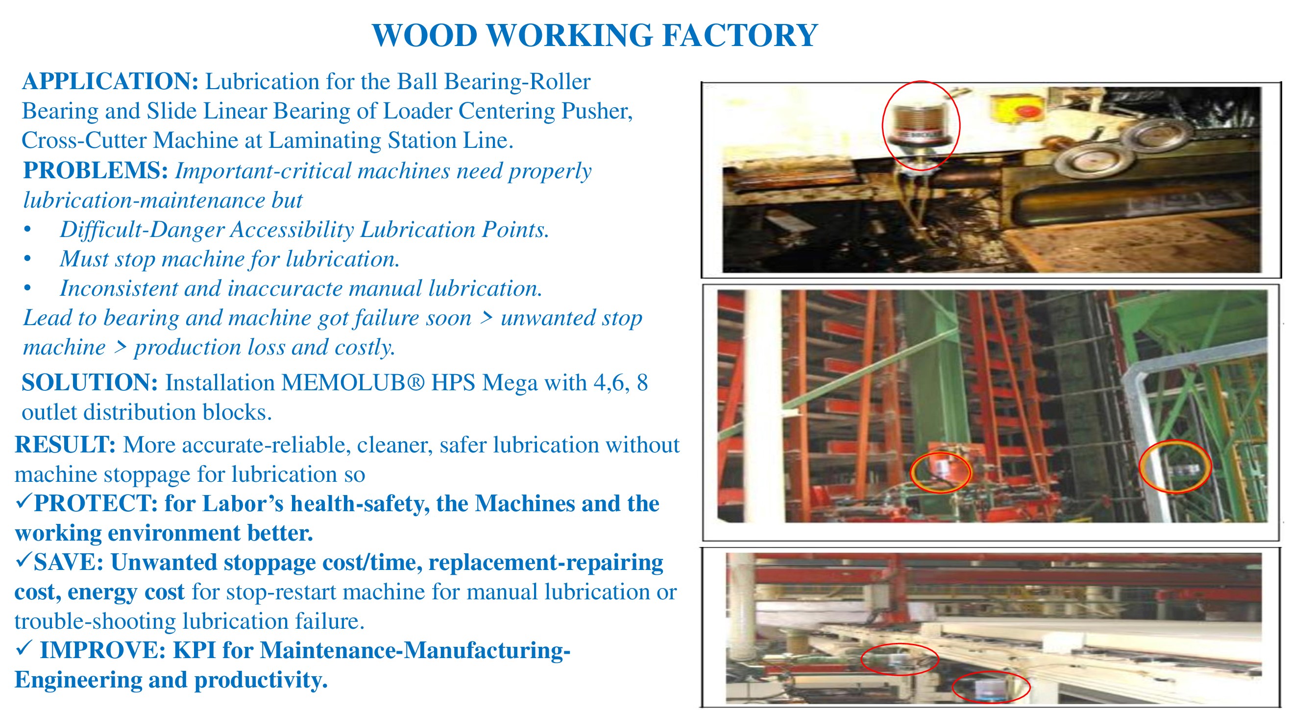 Wood Working Machines - Wood Industry - application - LUBRICANT