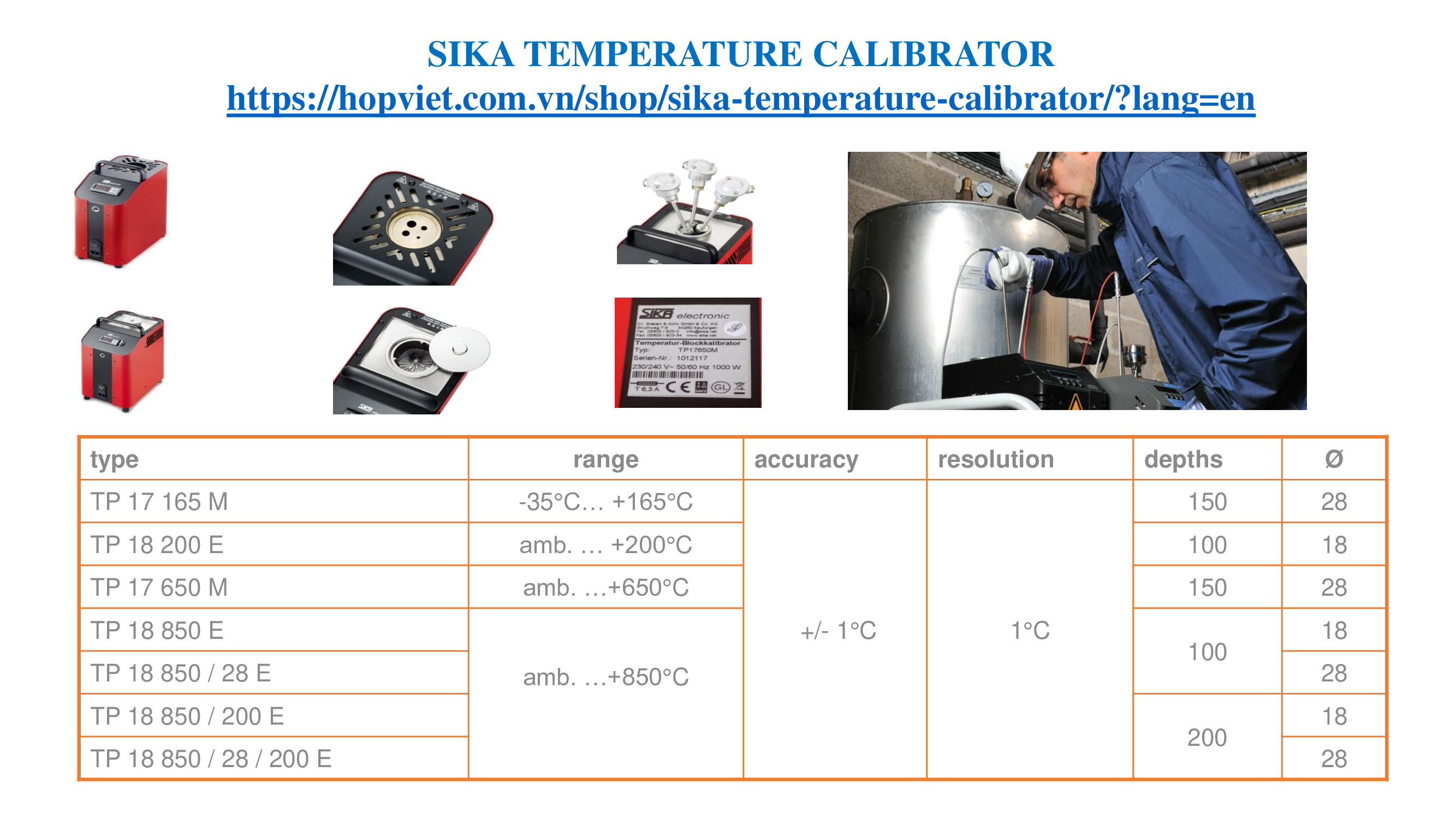 SIKA TEMPERATURE CALIBRATOR HOP VIET TECH CO., LTD